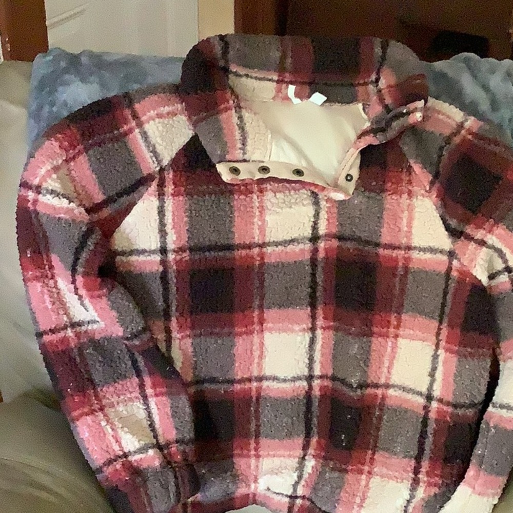 Plaid Fleece Pullover